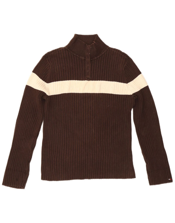 TOMMY HILFIGER Ženski džemper s dugmadima i ovratnikom UK 18 XL Smeđa