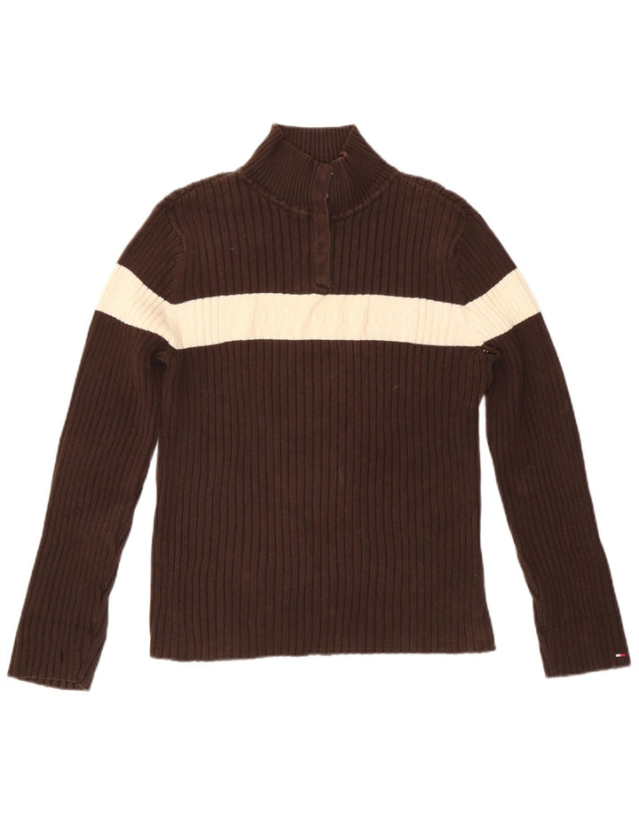 TOMMY HILFIGER Ženski džemper s dugmadima i ovratnikom UK 18 XL Smeđa