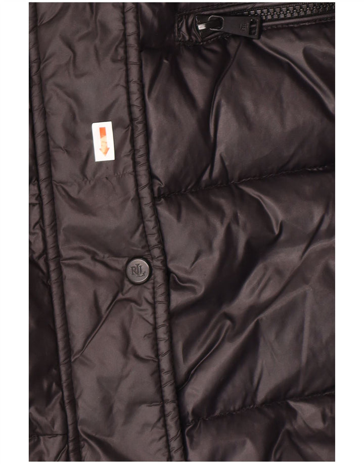 POLO RALPH LAUREN Ženski podstavljeni kaput s kapuljačom UK 6 XS crni najlonski zimski