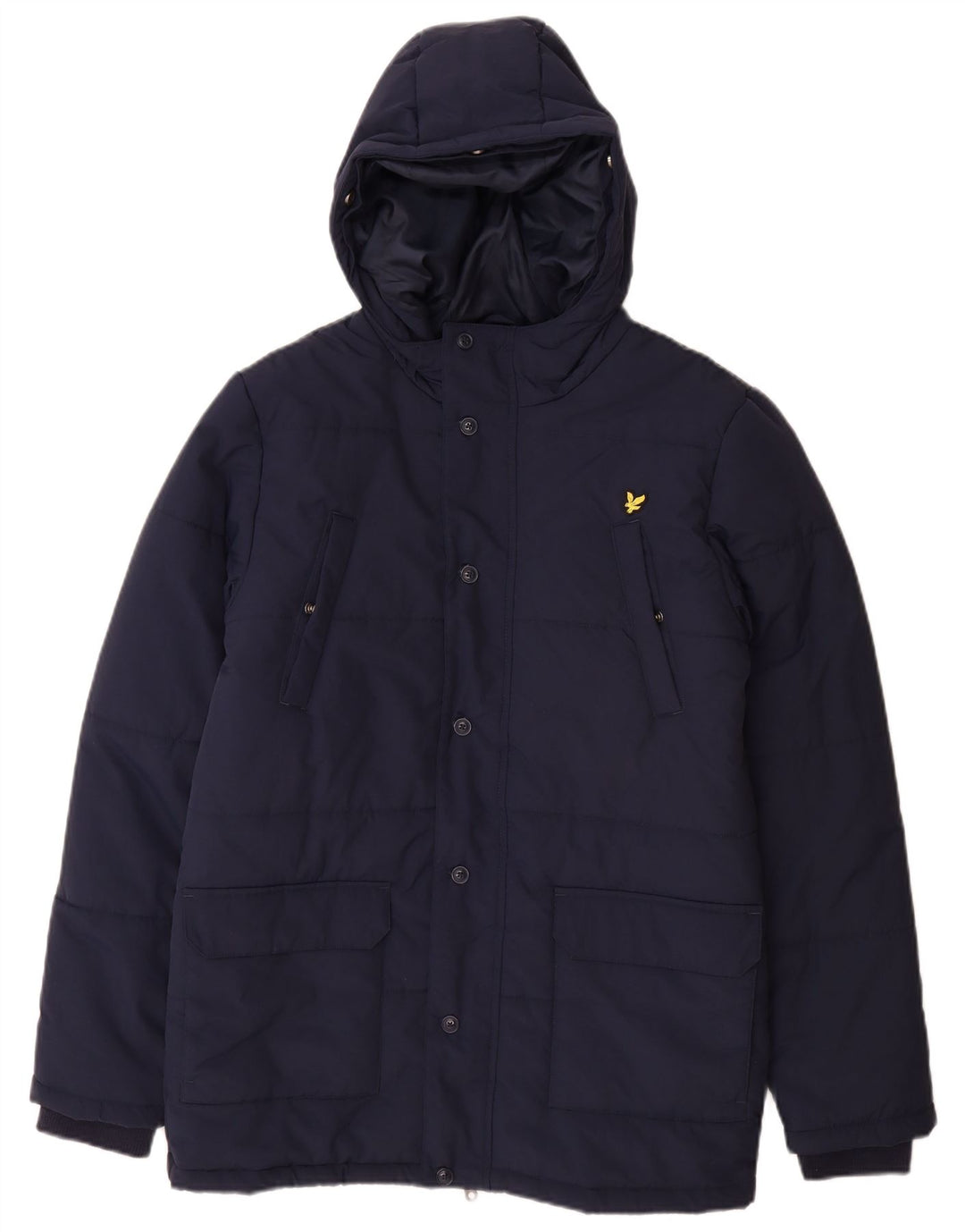 Podstavljena jakna s kapuljačom Lyle & Scott 15-16 godina tamnoplavi poliamid