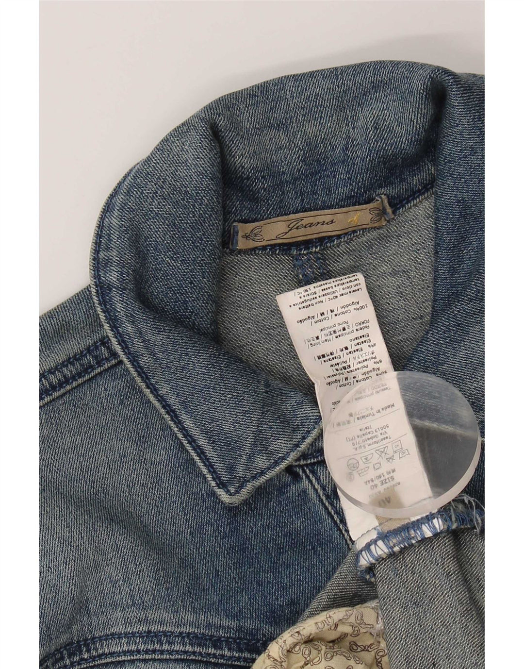 Vintage ženska crop traper jakna IT 40 Small Blue Cotton