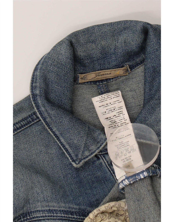 Vintage ženska crop traper jakna IT 40 Small Blue Cotton