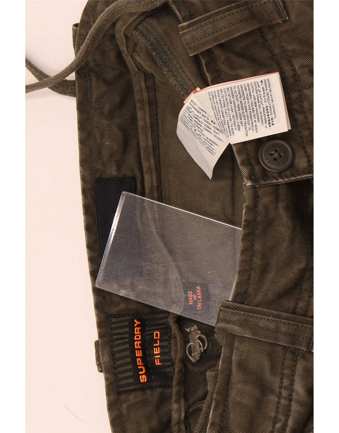 Superdry muške kargo kratke hlače W32, srednji kaki pamuk