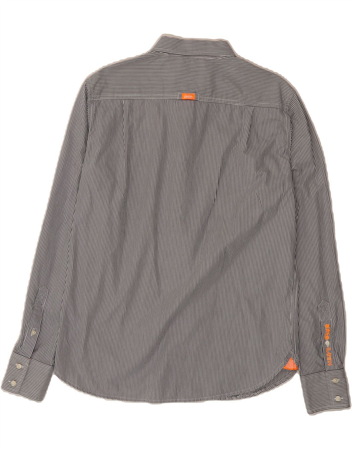 SUPERDRY Mens Shirt Large Grey Striped Cotton Vintage Superdry and Second-Hand Superdry from Messina Hembry 