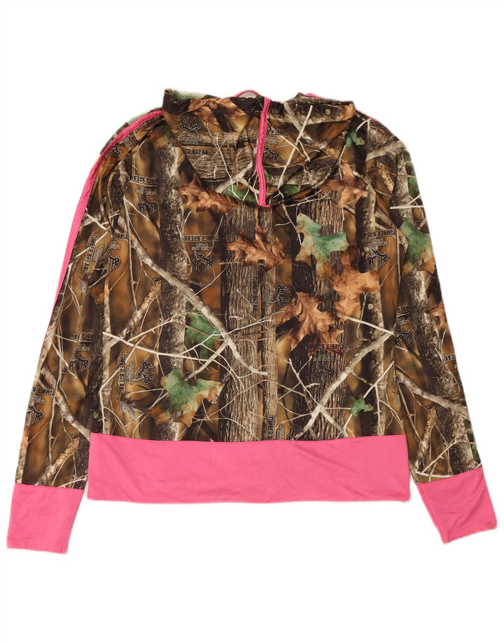 LONGLEAF CAMO ženski pulover s kapuljačom na patentni zatvarač UK 14 srednje bež kamuflažna