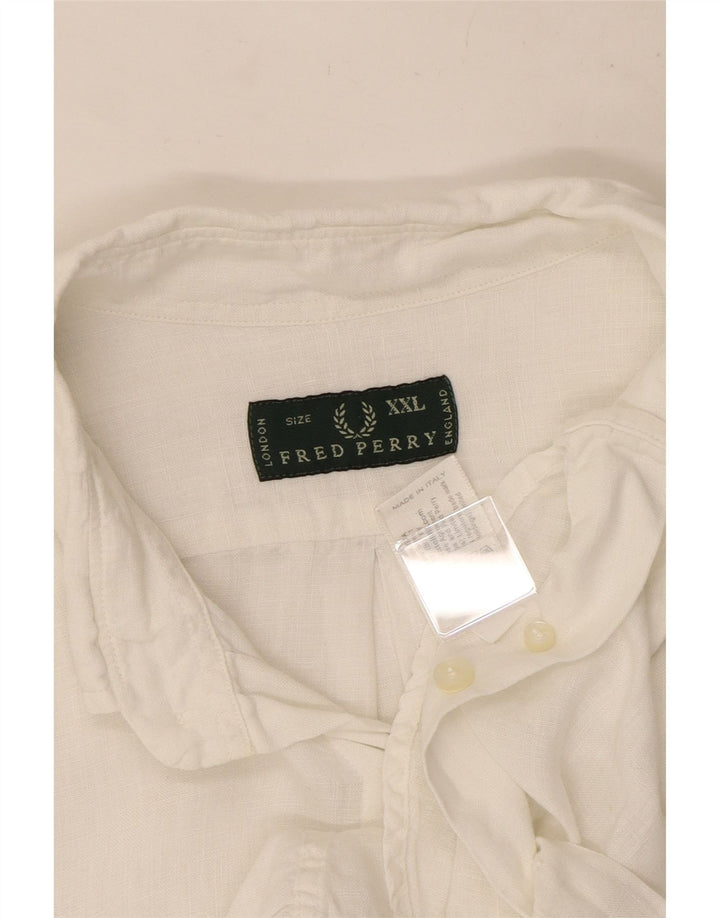 Fred Perry muška košulja 2XL od bijelog lana