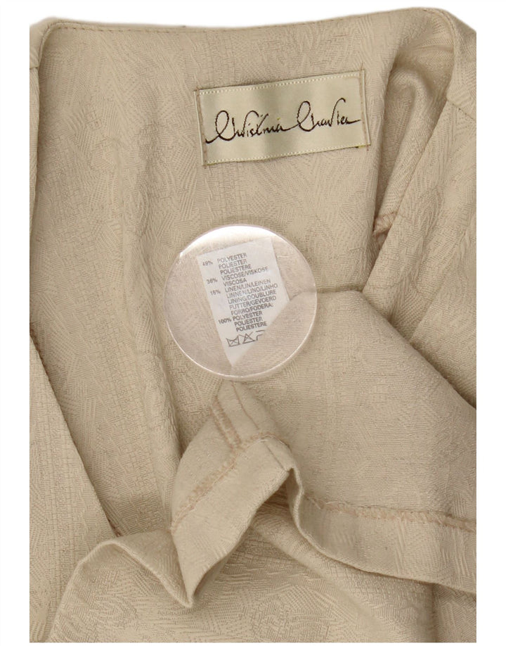 Vintage ženska duga jakna kratkih rukava UK 8 Small Beige Classic