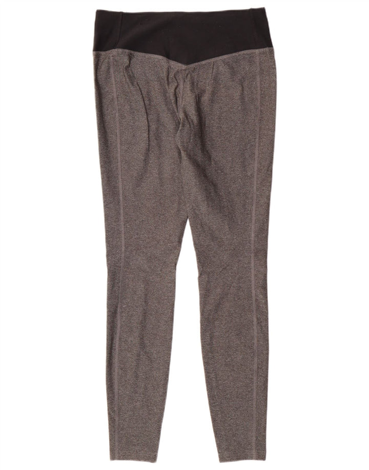 NIKE Ženske Dri Fit Leggings UK 12 Medium Gray Colourblock Poliester