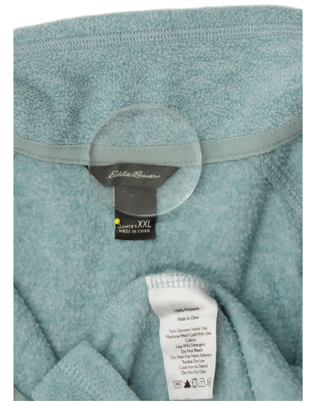 EDDIE BAUER Ženski džemper od flisa s patentnim izrezom UK 20 2XL tirkizni poliester