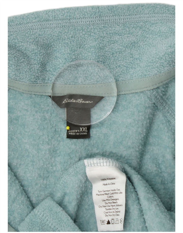 EDDIE BAUER Ženski džemper od flisa s patentnim izrezom UK 20 2XL tirkizni poliester