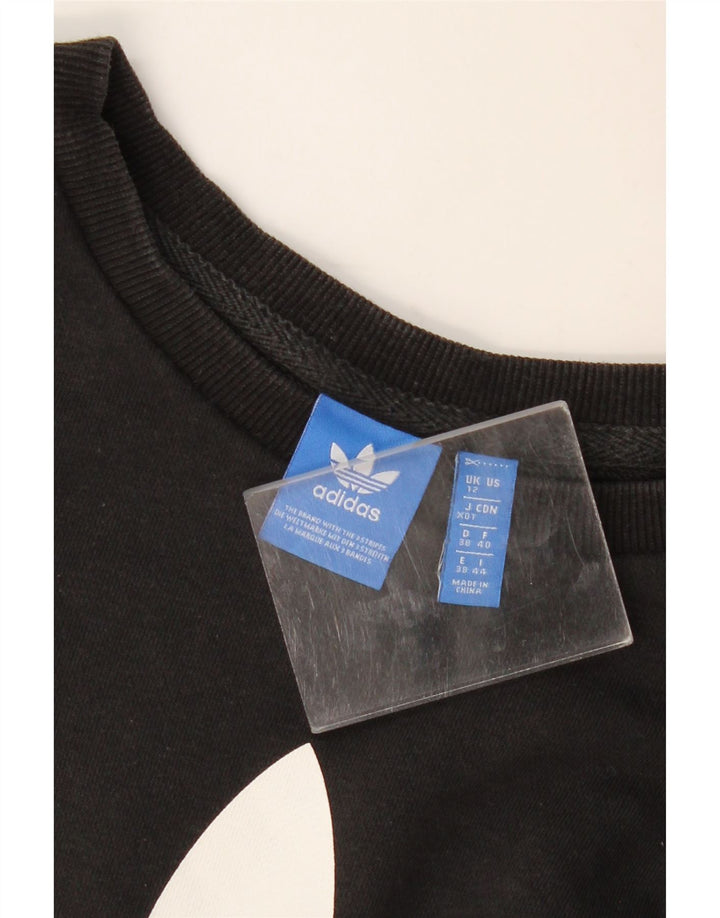 Adidas ženski džemper s grafičkim motivima UK 12 srednje crne boje