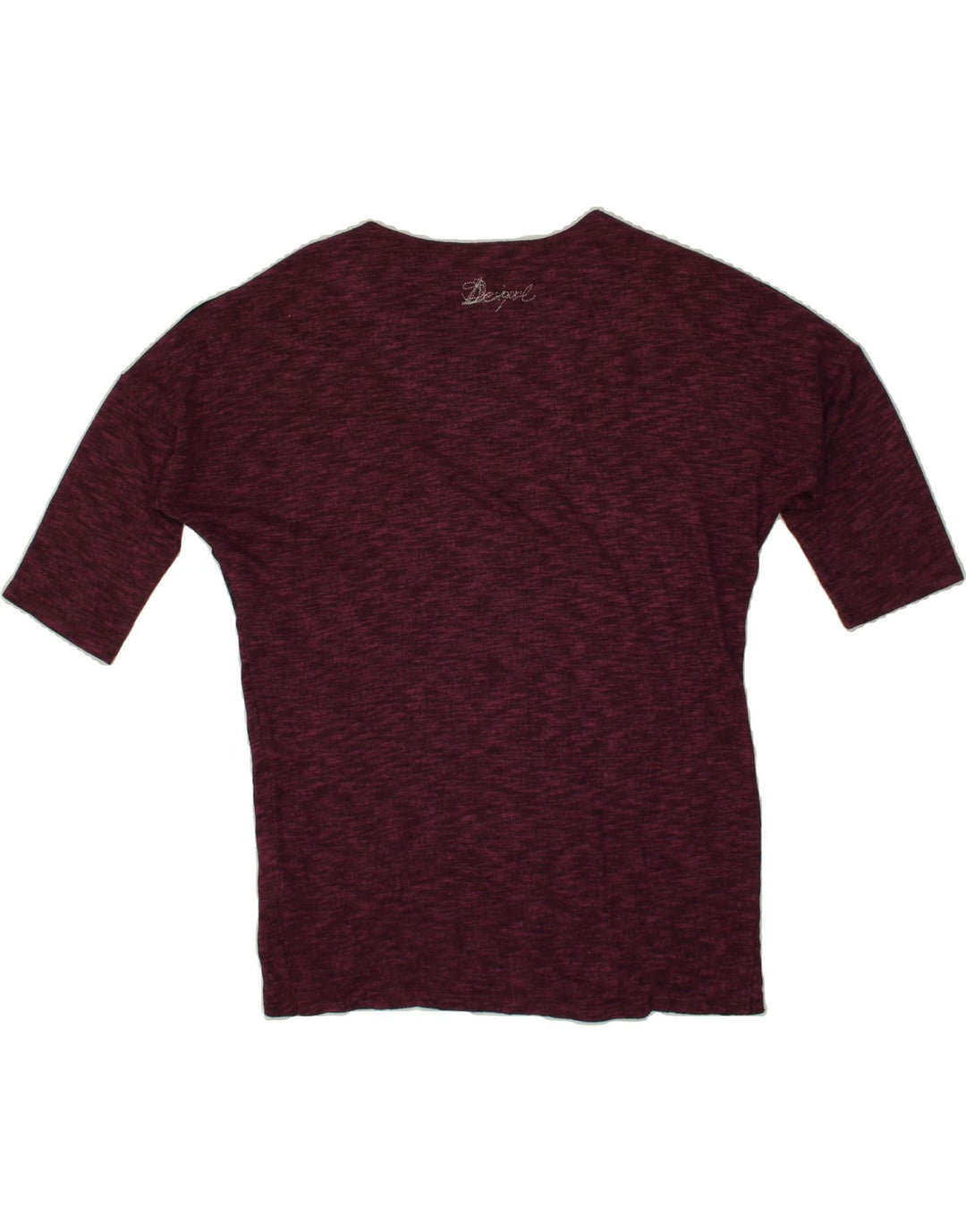 DESIGUAL Womens Abstract Pattern Blouse Top UK 10 Small Burgundy Viscose Vintage Desigual and Second-Hand Desigual from Messina Hembry 