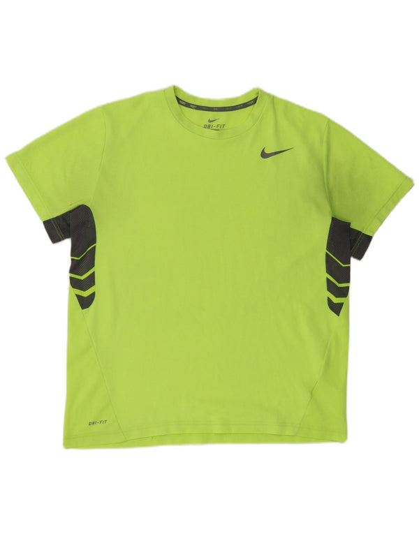 Nike Dri Fit majica kratkih rukava XL Green Colourblock poliester