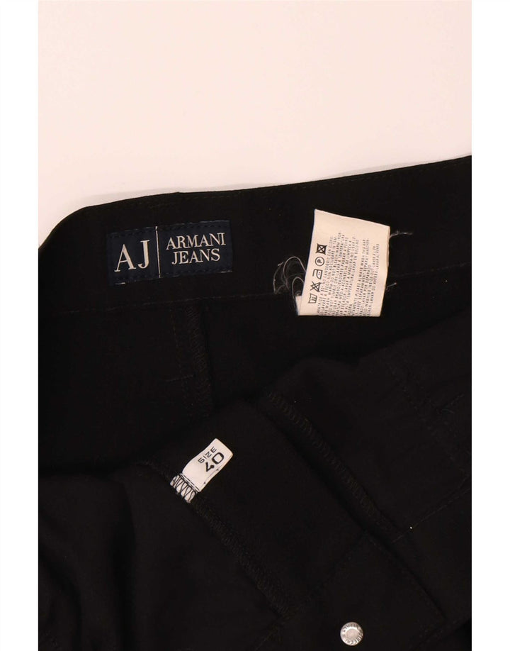 Armani muške ravne ležerne hlače W40 L29 crni poliester