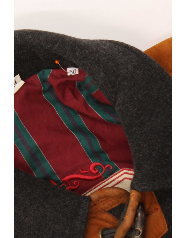 Vintage muški duffle kaput IT 50 srednje siva vuna