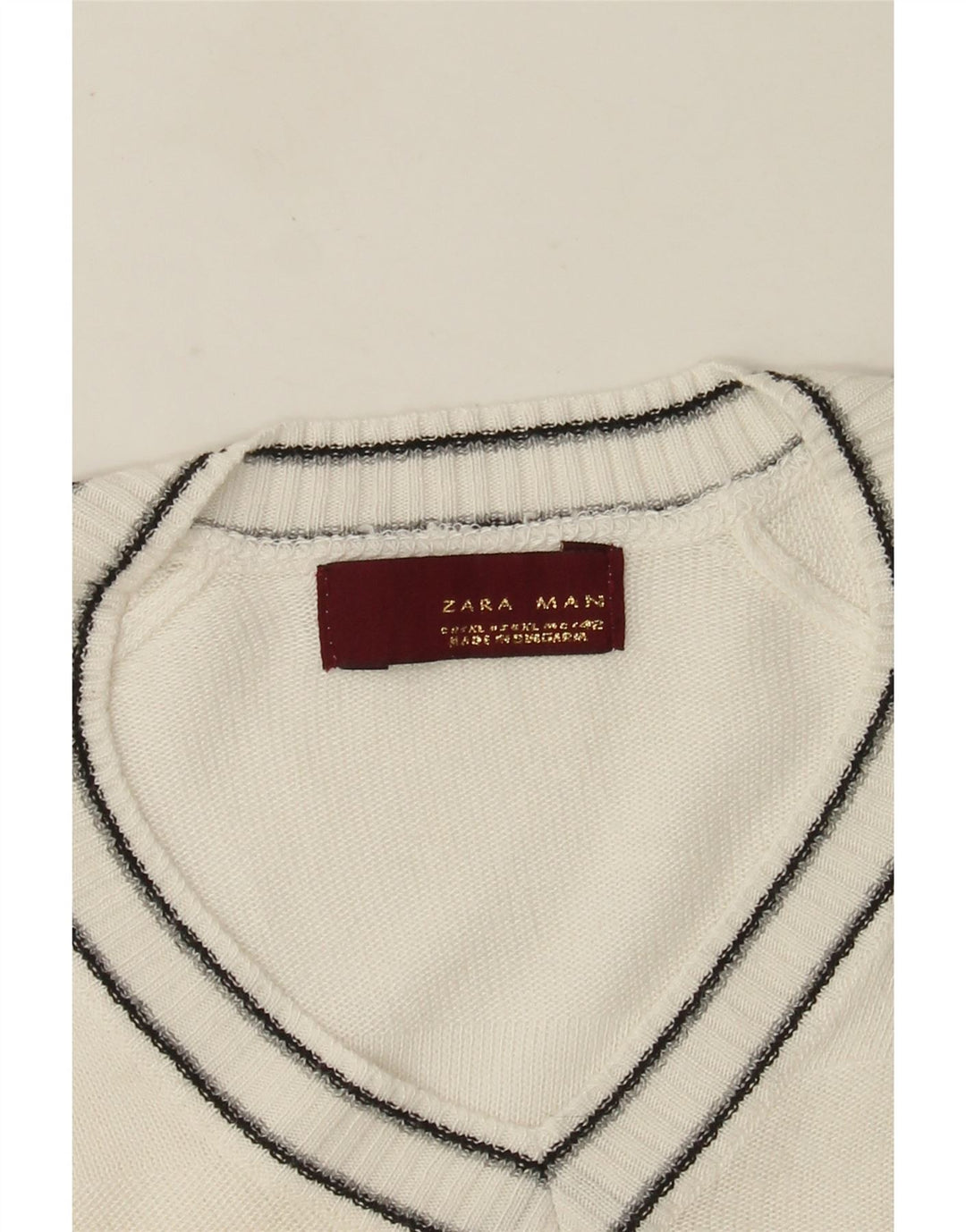 Zara muški džemper s V-izrezom XL bijeli