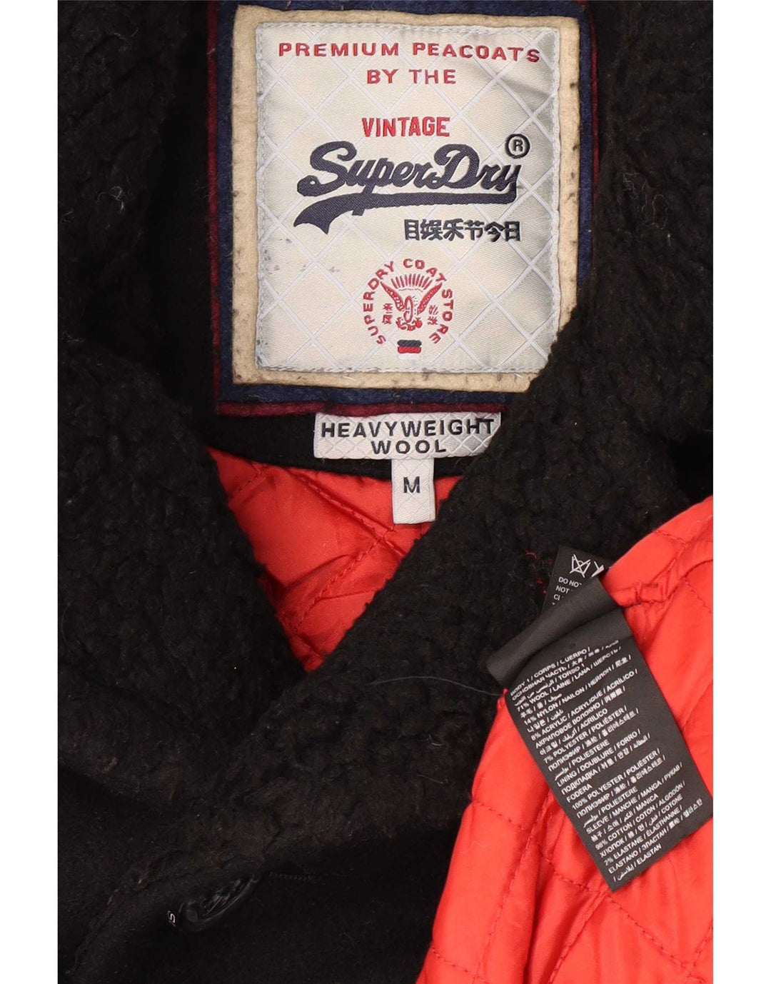 Superdry muški graškasti kaput srednje crne vune