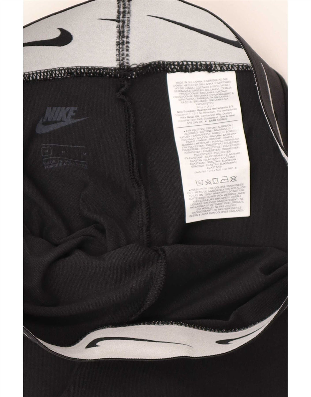 Nike ženske grafičke tajice UK 12 Srednje crni pamuk