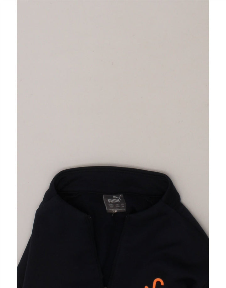 PUMA Boys Graphic Pullover Tracksuit Top 7-8 Years Small Navy Blue Vintage Puma and Second-Hand Puma from Messina Hembry 