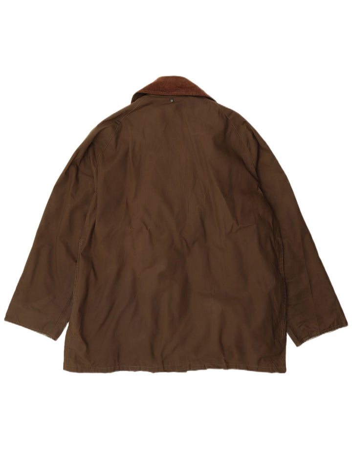 Vintage muška labava jakna od voštanog pamuka UK 36 mala kaki poliester
