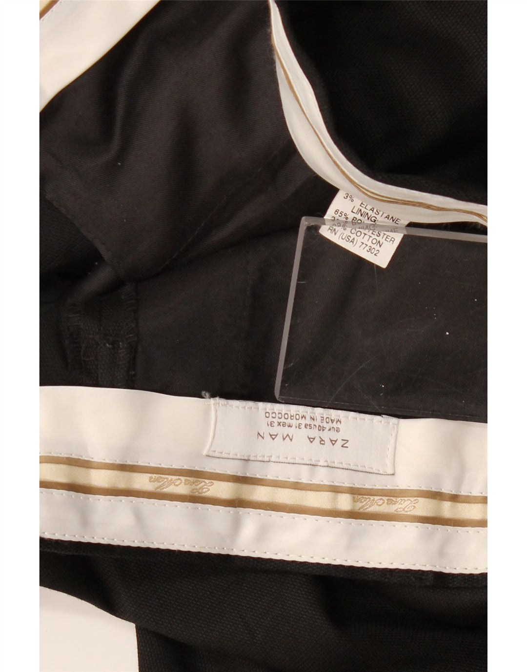 ZARA muške ravne chino hlače EU 40 srednje W31 L28 crni poliester