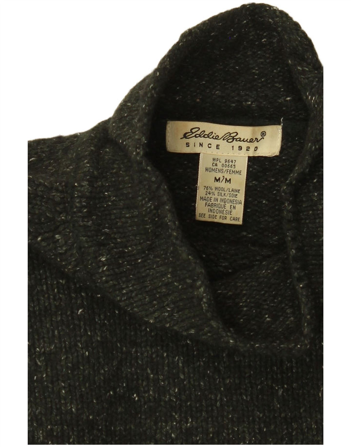 EDDIE BAUER Ženski džemper s kornjačičastim ovratnikom UK 14 Srednji kaki s pjegama