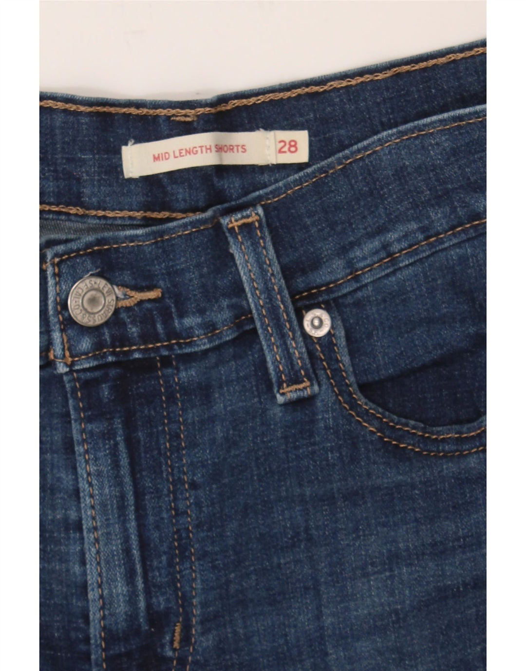 LEVI'S Womens Denim Shorts W28 Medium Navy Blue Cotton Vintage Levi's and Second-Hand Levi's from Messina Hembry 