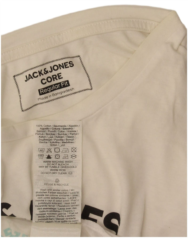 Jack & Jones muška majica kratkih rukava standardnog kroja, srednji bijeli pamuk