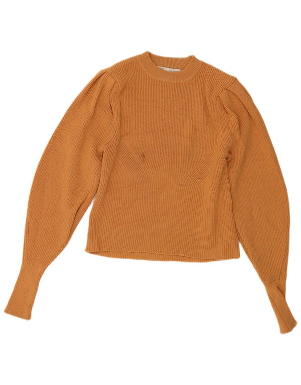 Zara ženski pulover s okruglim izrezom UK 10 Mala smeđa viskoza