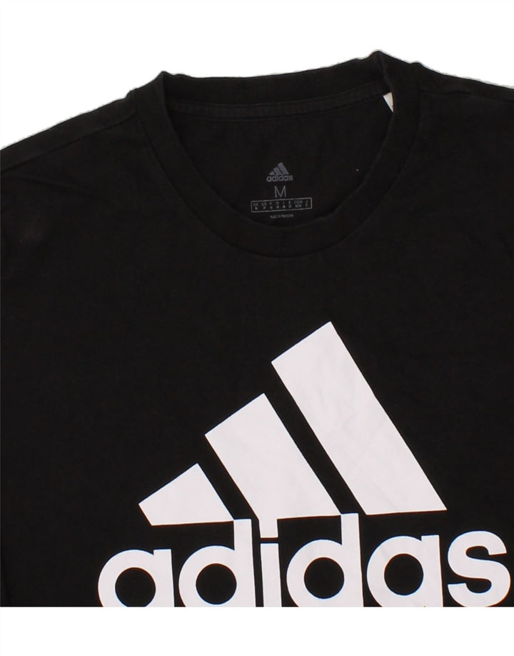 ADIDAS Mens Graphic T-Shirt Top Medium Black Cotton Vintage Adidas and Second-Hand Adidas from Messina Hembry 