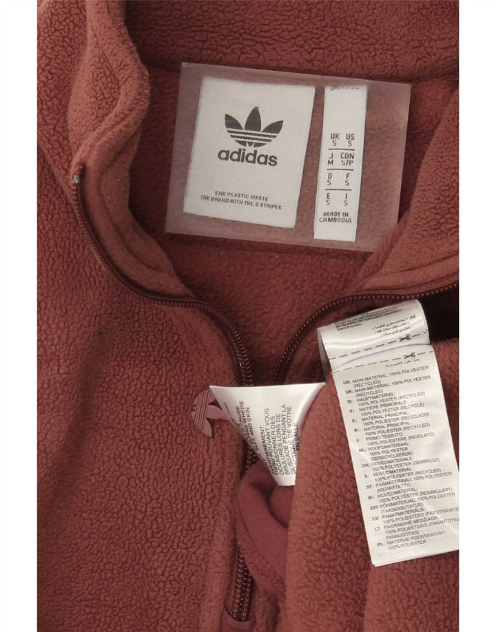 Adidas muški džemper od flisa s patentnim zatvaračem i izrezom, mali smeđi poliester