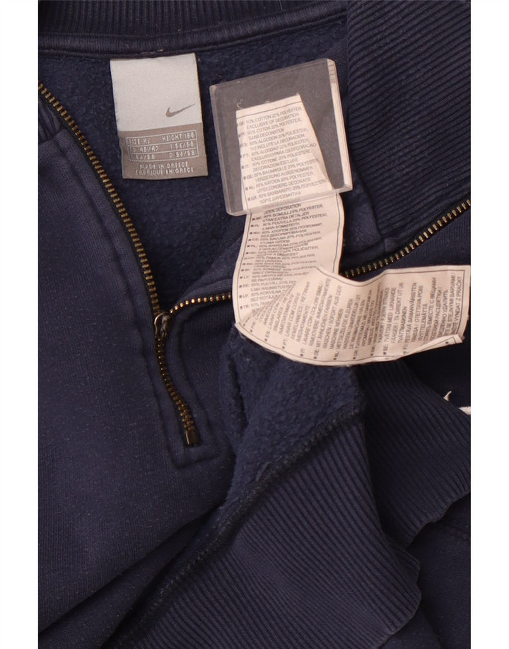 NIKE Muška majica s izrezom s patentnim zatvaračem UK 45/47 XL tamnoplavi pamuk