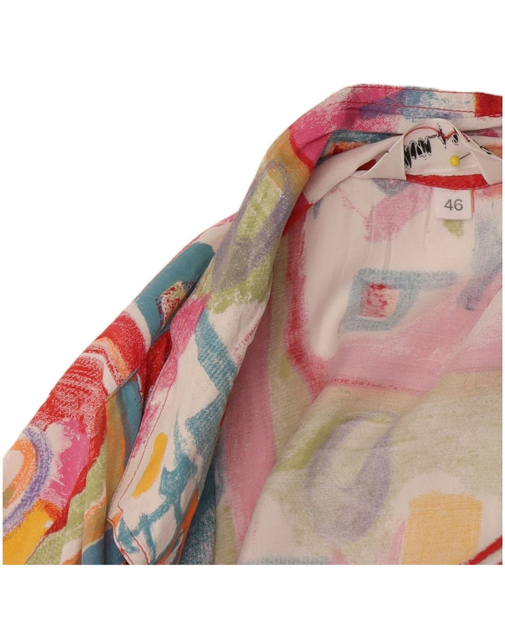 Vintage ženska košulja kratkih rukava IT 46 Veliki raznobojni patchwork