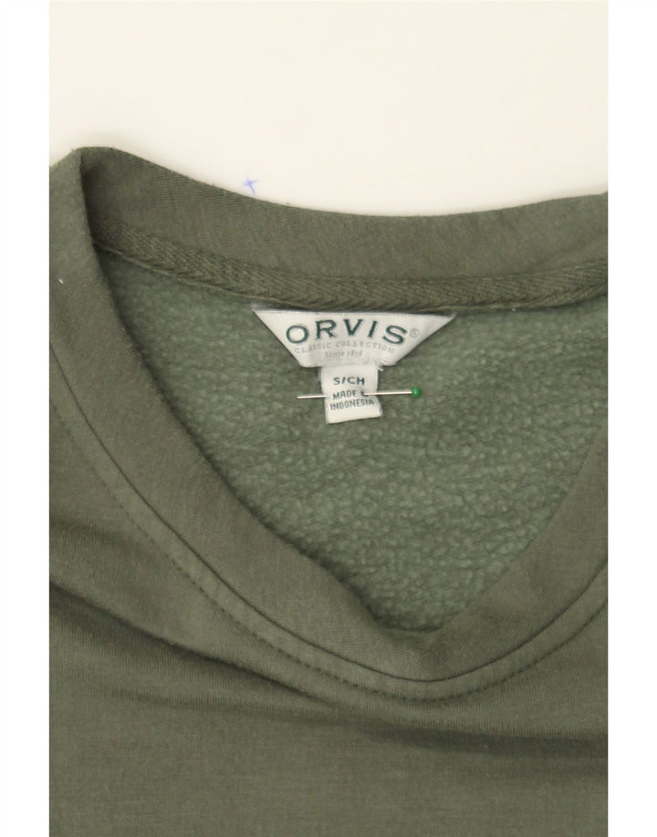 ORVIS Mens Sweatshirt Jumper Small Khaki Modal Vintage Orvis and Second-Hand Orvis from Messina Hembry 