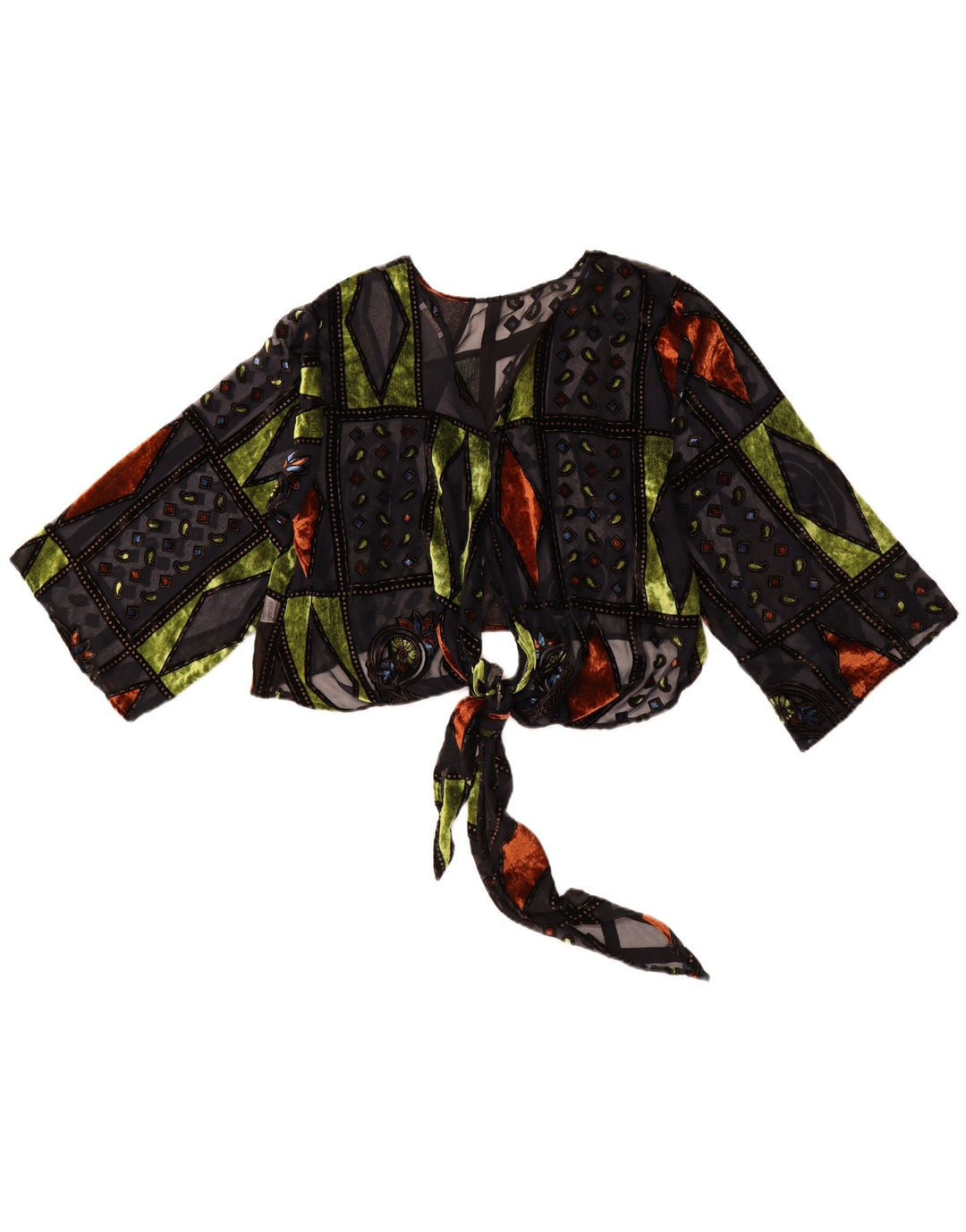 MOTEL Ženski preveliki prozirni bolero Top UK 10 malih crnih krpica