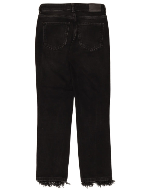 Massimo Dutti Womens Mid Rise Slim Cropped Jeans EU 34 2XS W25 L26 Black