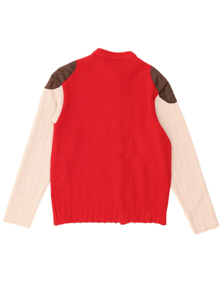 Studio muški kardigan džemper srednje crvene boje od akrila