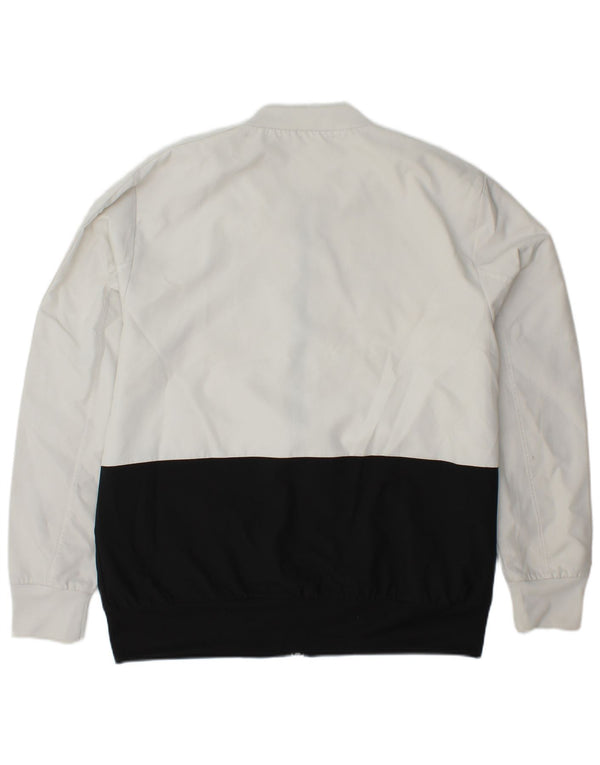 ADIDAS muška trenirka s grafičkim motivima, velika jakna od poliestera bijele boje