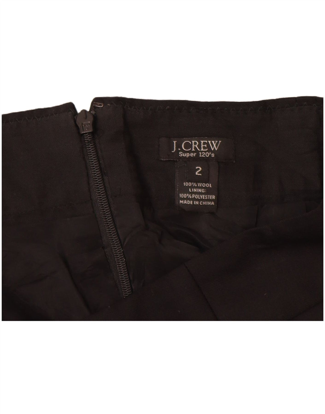 J. Crew ženska ravna suknja Super 120 US 2 XS W26 crna vunena