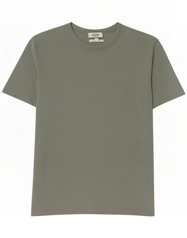 Cos Muška majica kratkih rukava Regular Fit Medium Green Cotton