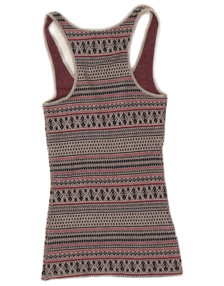 JACK WILLS Ženski prsluk UK 8 Small Grey Fair Isle Cotton