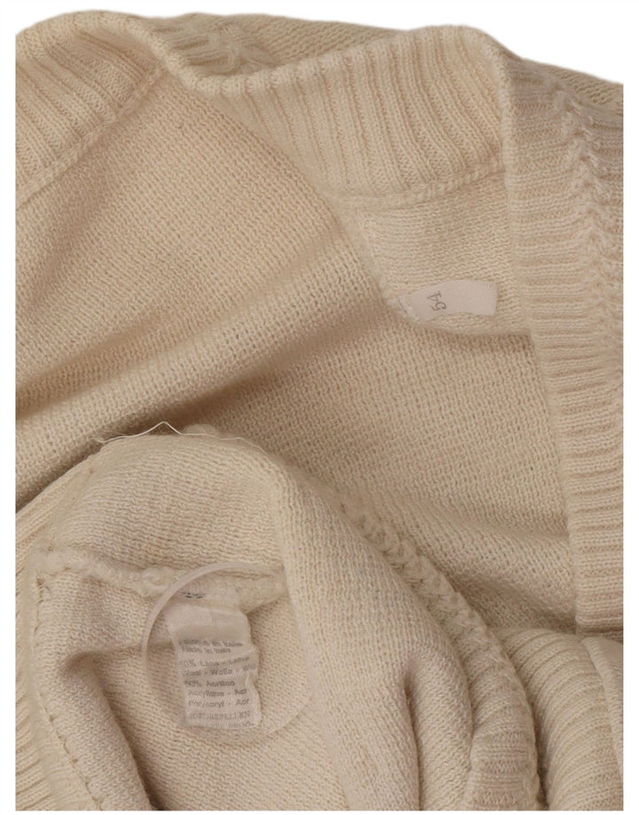 Vintage muški kardigan džemper IT 54 XL bijela vuna