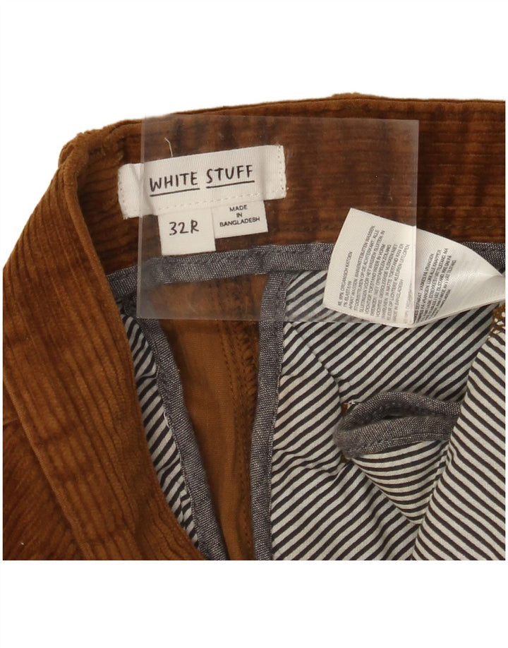 WHITE STUFF Muške uske hlače od samta W32 L29 Smeđi pamuk