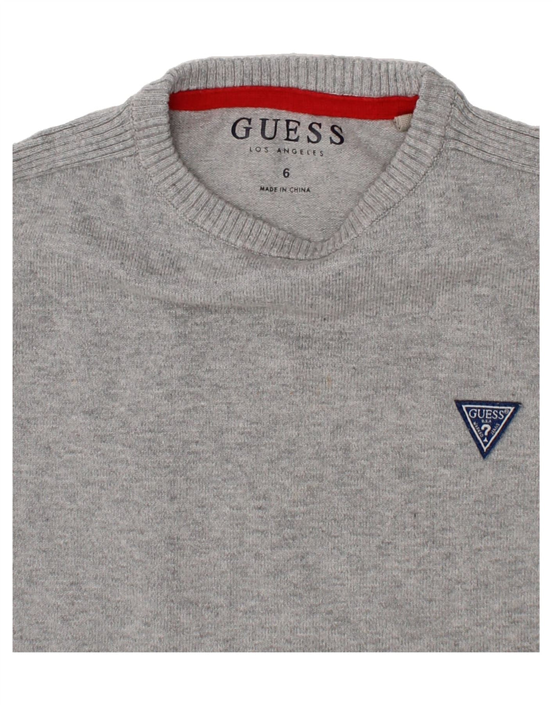 GUESS Boys Crew Neck Jumper Sweater 5-6 Years Grey Cotton Vintage Guess and Second-Hand Guess from Messina Hembry 