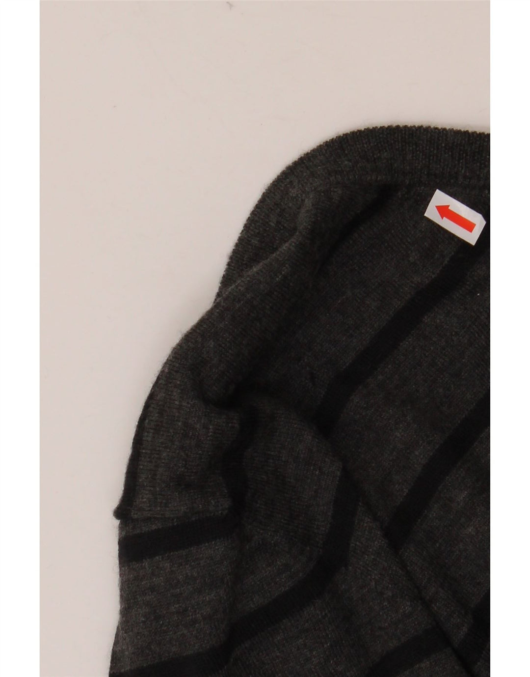 GEOX Ženski džemper s V-izrezom UK 16 Velike sive pruge od merino vune