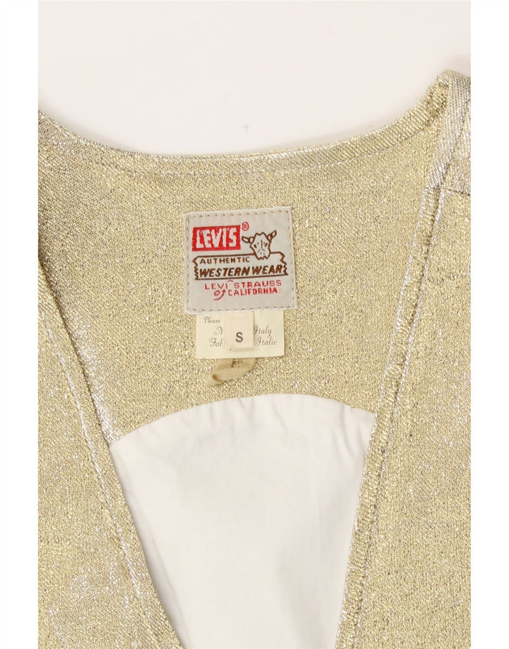Levi's ženski prsluk UK 10 Small Gold Cotton Western