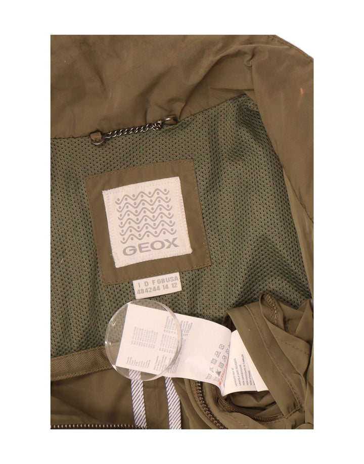 GEOX Womens Hooded Utility Jacket UK 14 Large Khaki Polyester Vintage Geox and Second-Hand Geox from Messina Hembry 