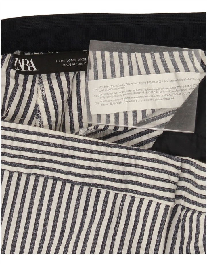 ZARA ženske uske chino hlače male W26 L27 pamuk na bijele pruge