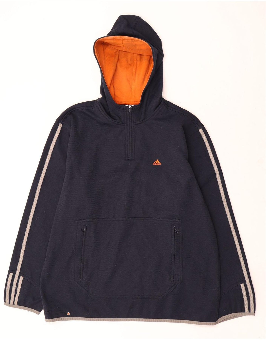 Adidas muška majica s kapuljačom s patentnim zatvaračem srednje plave boje od poliestera