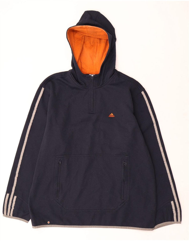 Adidas muška majica s kapuljačom s patentnim zatvaračem srednje plave boje od poliestera